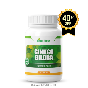 Ginkgo Biloba 60mg en cápsulas para mejorar memoria y concentración - Nutriline Panamá
